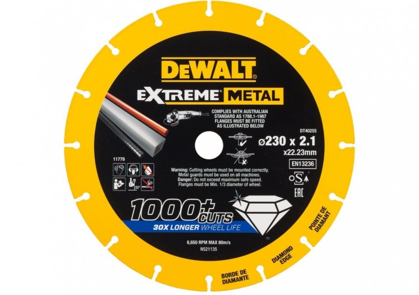 Disque Extreme Métal 230 X X 22.23 X 1.5 mm - DT40255-QZ - Dewalt Disque Extreme Métal 230 X X 22.23 X 1.5 mm - DT40255-QZ - Dewalt