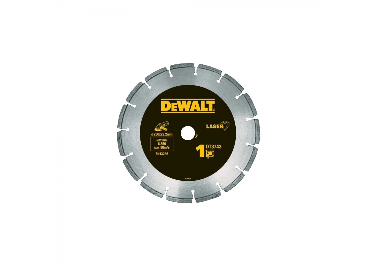 Disque laser pour matériaux de construction/béton 230x22.2mm, hauteur segment 8.5mm - DT3743-XJ - Dewalt