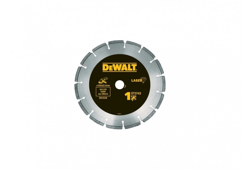 Disque laser pour matériaux de construction/béton 230x22.2mm, hauteur segment 8.5mm - DT3743-XJ - Dewalt Disque laser pour matériaux de construction/béton 230x22.2mm, hauteur segment 8.5mm - DT3743-XJ - Dewalt