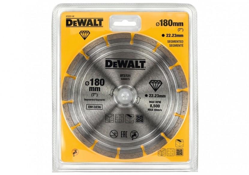 Disque Fritté Segmenté Pour Matériaux De Construction/Béton 180X22.2mm - DT3721-QZ - Dewalt Disque Fritté Segmenté Pour Matériaux De Construction/Béton 180X22.2mm - DT3721-QZ - Dewalt