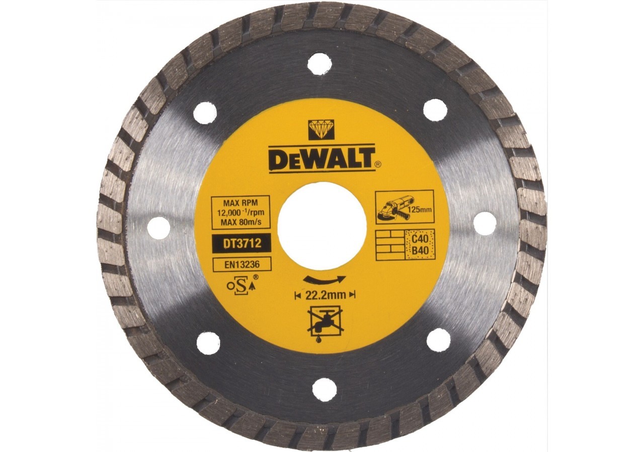 Disque turbo pour matériaux de construction/béton 125x22.2mm - DT3712-QZ - Dewalt