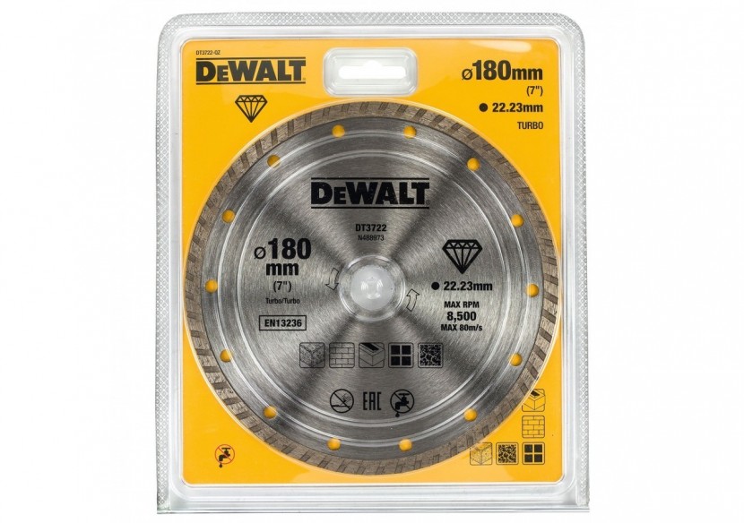 Disque Turbo Pour Matériaux De Construction/Béton 180X22.2mm - DT3722-QZ - Dewalt Disque Turbo Pour Matériaux De Construction/Béton 180X22.2mm - DT3722-QZ - Dewalt