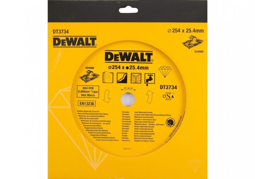 Lame pour porcelaine et pierre 250x25.4mm - DT3734-XJ - Dewalt