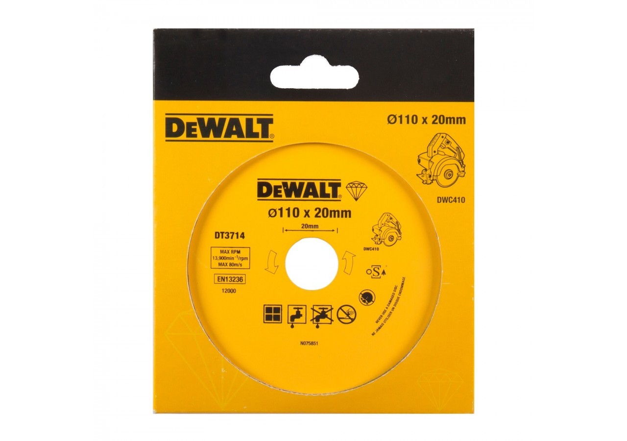 Disque pour scie à carrelage portative DWC410 pour applications générales à sec ou à l'eau 110x20mm - DT3714-QZ - Dewalt