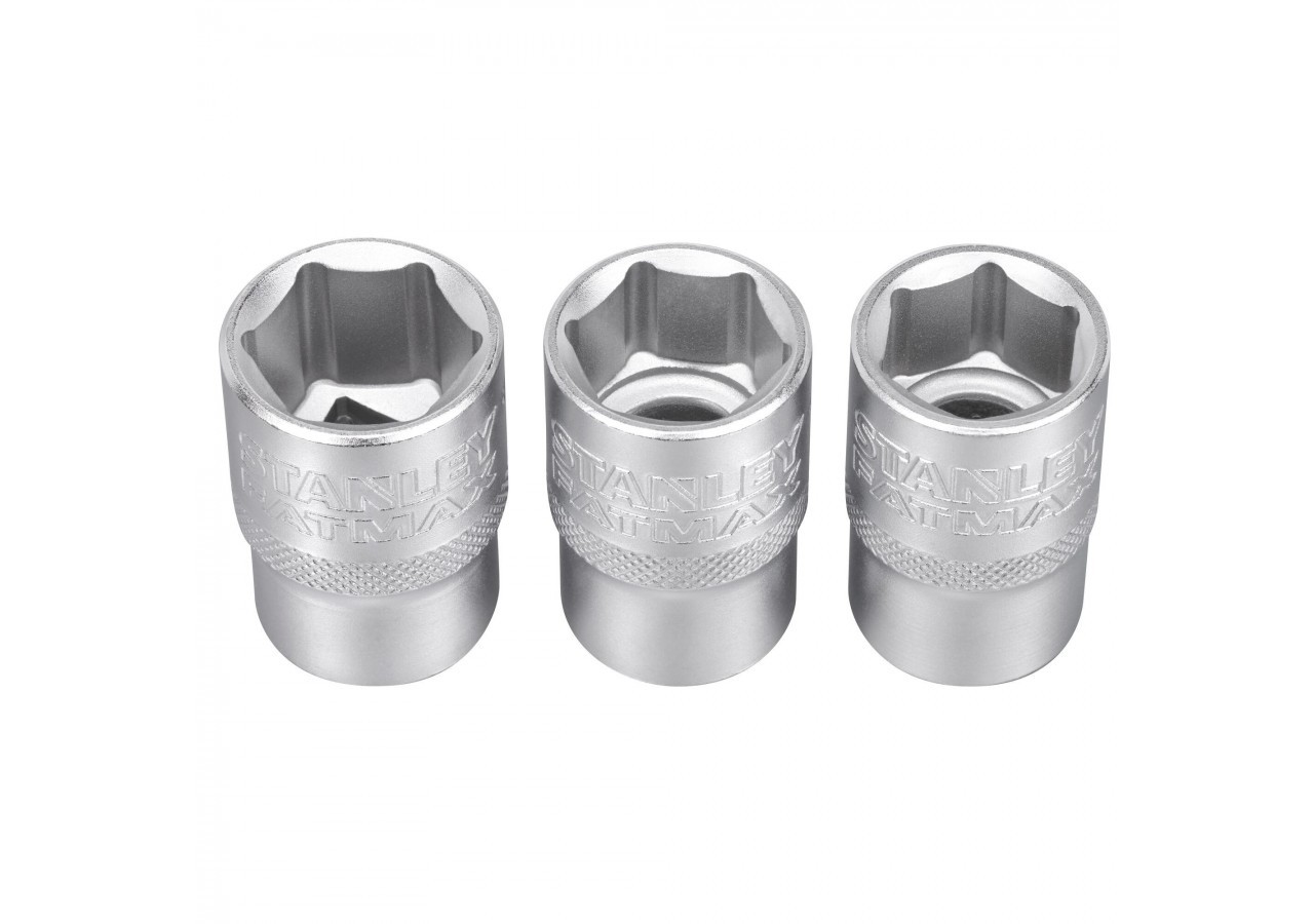 JEU DE DOUILLES 1/2" 6 PANS 17-18- 19 MM FATMAX - 3 PIECES - FMMT17094-0 - Stanley
