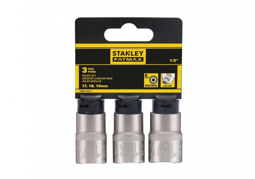 JEU DE DOUILLES 1/2" 6 PANS 17-18- 19 MM FATMAX - 3 PIECES - FMMT17094-0 - Stanley