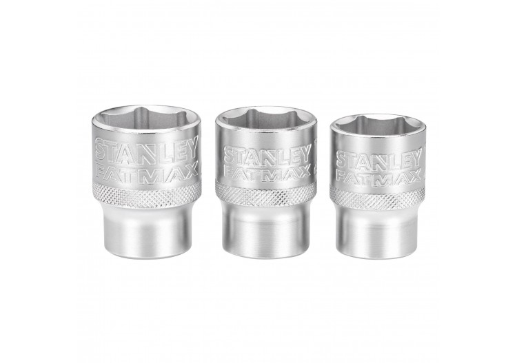 JEU DE DOUILLES 1/2" 6 PANS 21-22- 24 MM FATMAX - 3 PIECES - FMMT17095-0 - Stanley