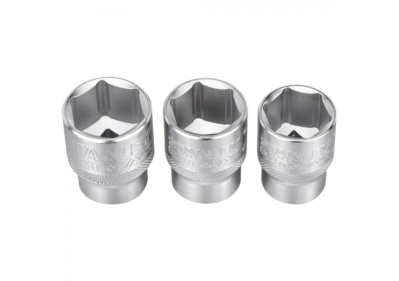 JEU DE DOUILLES 1/2" 6 PANS 21-22- 24 MM FATMAX - 3 PIECES - FMMT17095-0 - Stanley