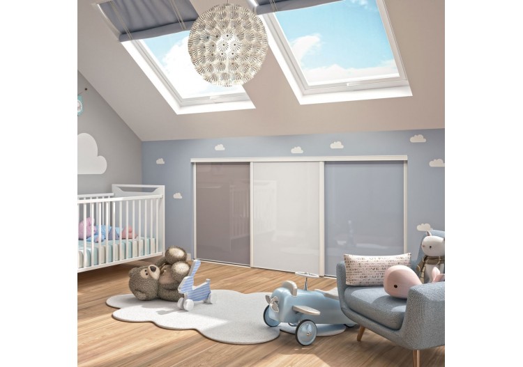 Façade de placard coulissante 3 portes Hugo verre laqué - Kazed : Confort'Mat 2