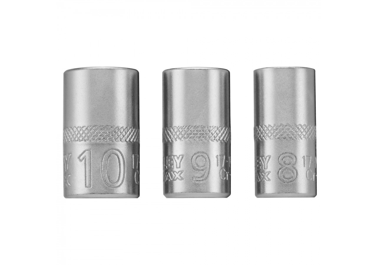 JEU DE DOUILLES 1/4" 6 PANS 8-9-10 MM FATMAX - 3 PIECES - FMMT17091-0 - Stanley