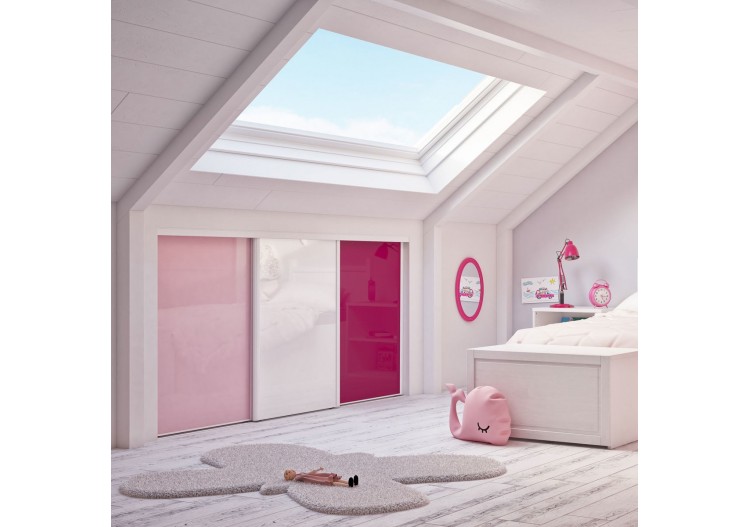 Façade de placard coulissante 3 portes Lola verre laqué- Kazed : Confort'Mat 2