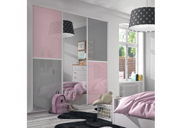 Façade de placard coulissante 3 portes Victoria en verre laqué - Kazed : Confort'Mat 2