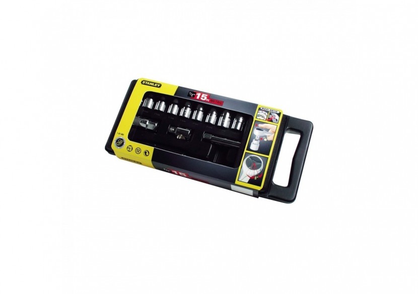 COFFRET A DOUILLES CARRE CONDUCTEUR 1/2" - JEU DE 15PCS - 1-87-065 - Stanley