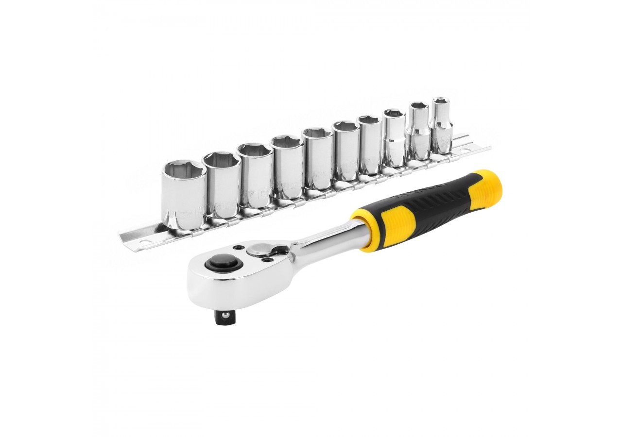 CLIQUET 72 DENTS - 1/4" + 10 DOUILLES – 11 PCS - STMT82666-0 - Stanley