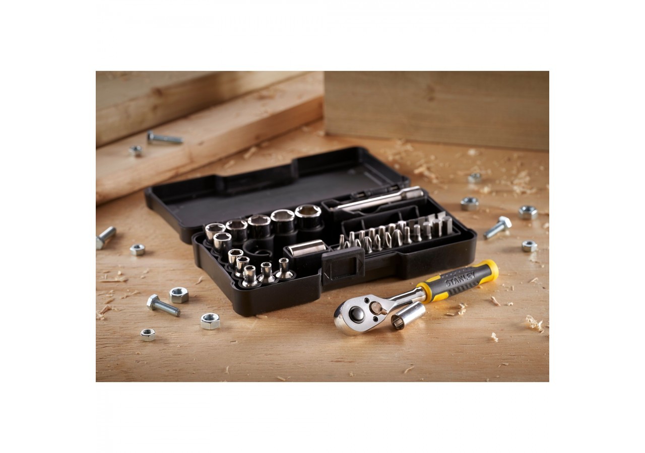 COFFRET DE DOUILLES COMPACT ¼’’
 - JEU DE 37 PCS - STMT82672-0 - Stanley