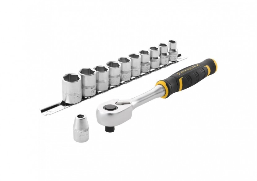 CLIQUET 120 DENTS 3/8’’ FATMAX + 10 DOUILLES + 10 EMBOUTS + PORTE- EMBOUT – 22 PCS - FMMT82680-0 - Stanley