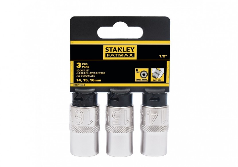JEU DE DOUILLES 1/2" 6 PANS 14-15- 16 MM FATMAX - 3 PIECES - FMMT17093-0 - Stanley