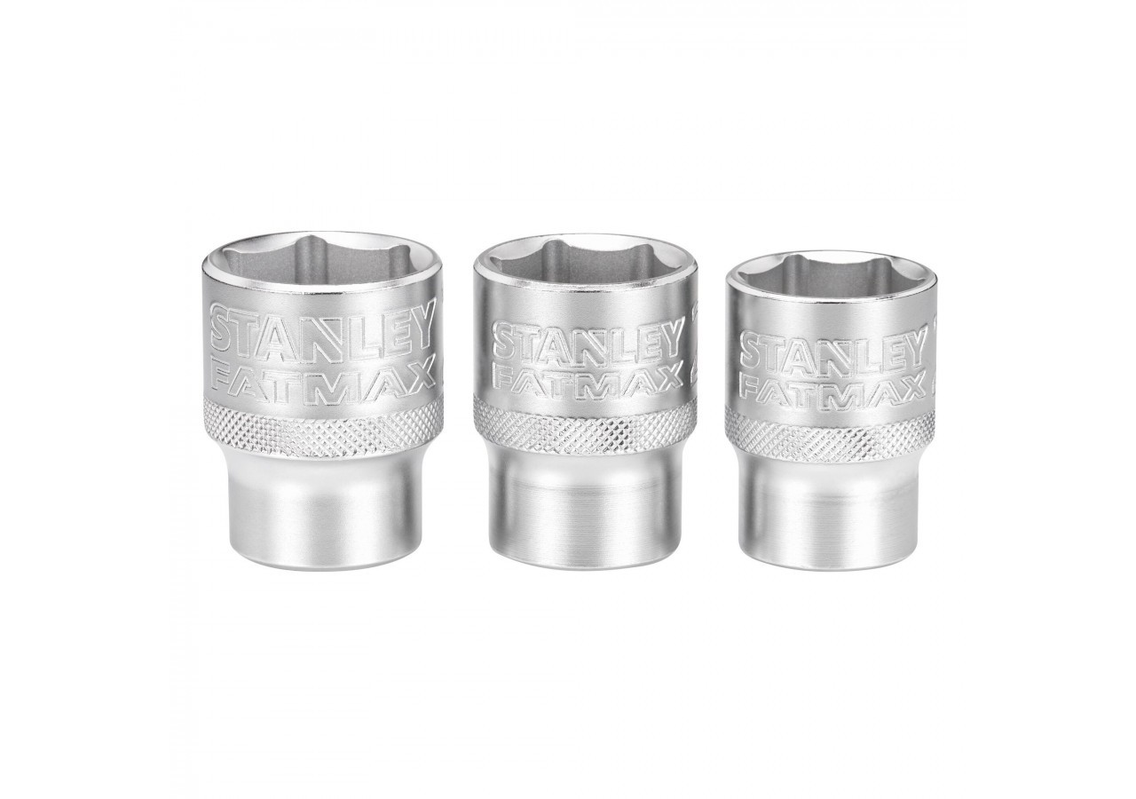 JEU DE DOUILLES 1/2" 6 PANS 21-22- 24 MM FATMAX - 3 PIECES - FMMT17095-0 - Stanley