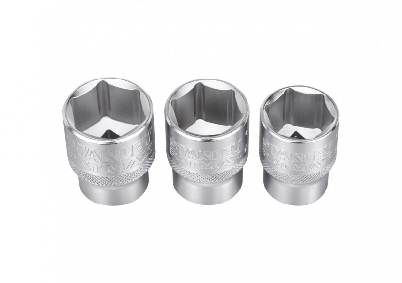 JEU DE DOUILLES 1/2" 6 PANS 21-22- 24 MM FATMAX - 3 PIECES - FMMT17095-0 - Stanley