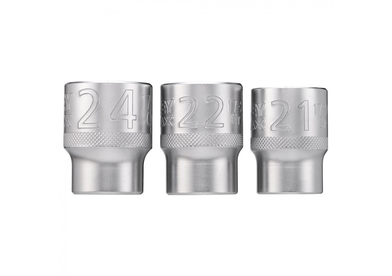 JEU DE DOUILLES 1/2" 6 PANS 21-22- 24 MM FATMAX - 3 PIECES - FMMT17095-0 - Stanley