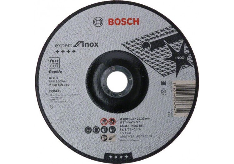 1 disque à tronçonner pour l'Inox Expert for moyeu déporté 180x1,6mm - 2608600710 - Bosch