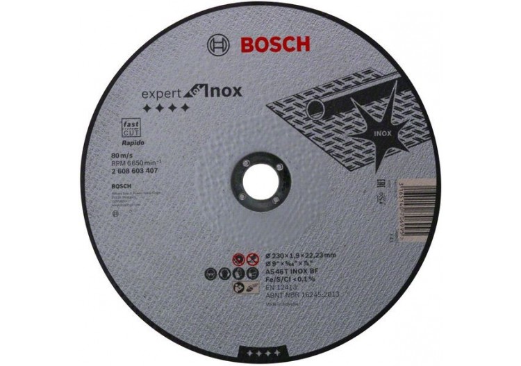 1 disque à tronçonner pour l'Inox Expert for moyeu plat 230x1,9mm - 2608603407 - Bosch