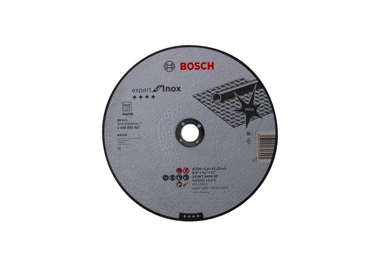 1 disque à tronçonner pour l'Inox Expert for moyeu plat 230x1,9mm - 2608603407 - Bosch