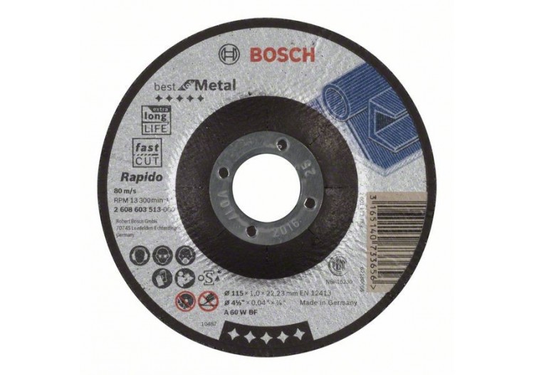 1 disque à tronçonner pour le Métal Best for moyeu déporté 115x1mm - 2608603513 - Bosch