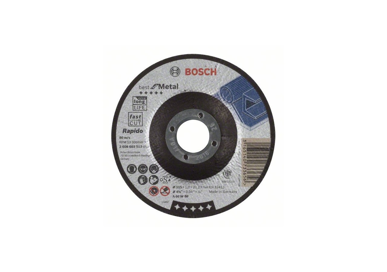 1 disque à tronçonner pour le Métal Best for moyeu déporté 115x1mm - 2608603513 - Bosch