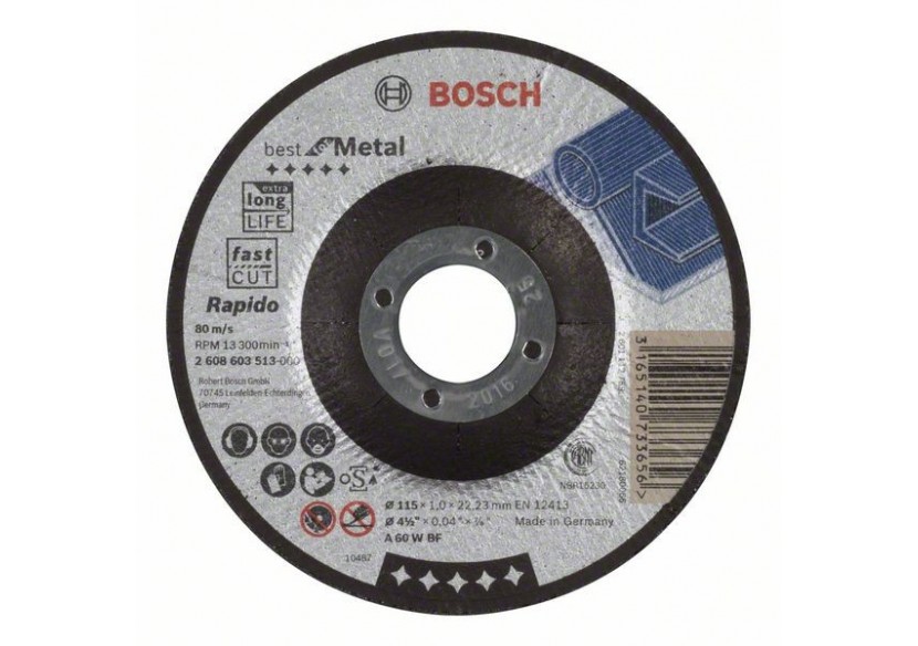 1 disque à tronçonner pour le Métal Best for moyeu déporté 115x1mm - 2608603513 - Bosch 1 disque à tronçonner pour le Métal Best for moyeu déporté 115x1mm - 2608603513 - Bosch