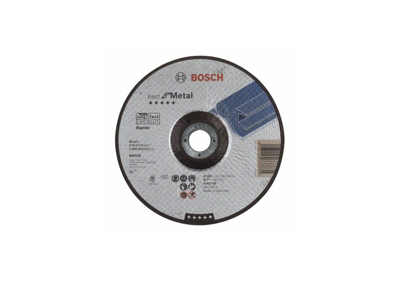 1 disque à tronçonner pour le Métal Best for moyeu déporté 180x1,6mm - 2608603521 - Bosch
