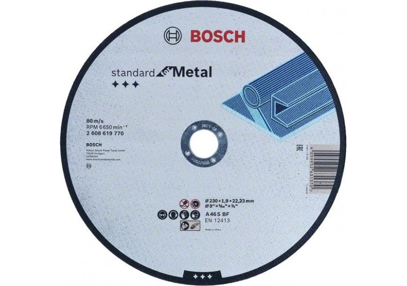 1 disque à tronçonner Standard for métal spécial Coupe droitel 230x1,9 - 2608619770 - Bosch 1 disque à tronçonner Standard for métal spécial Coupe droitel 230x1,9 - 2608619770 - Bosch