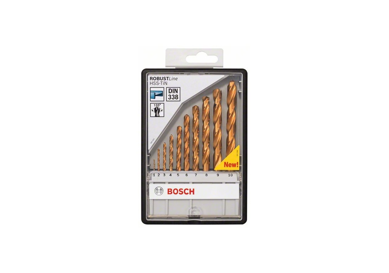 10 FORETS METAL HSS-G TIN 135° ROBU - 2607010536 - Bosch