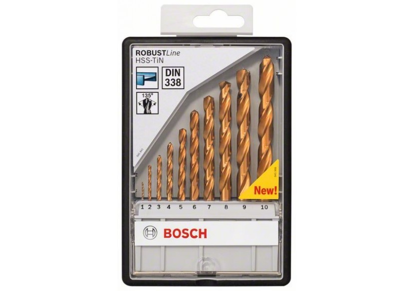 10 FORETS METAL HSS-G TIN 135° ROBU - 2607010536 - Bosch