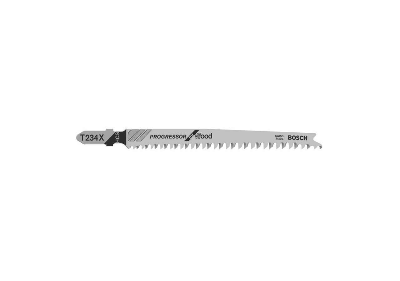 100 Lames scie sauteuse HCS Progressor Bois 117mm  Pas : 2-3mm T234X - 2608633A41 - Bosch