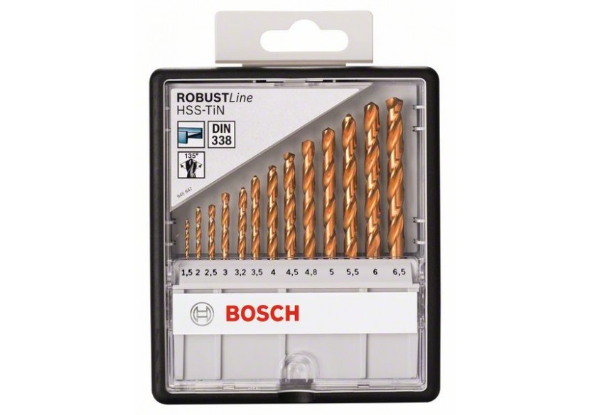 13 FORETS METAL HSS-G TIN 135° ROBU - 2607010539 - Bosch