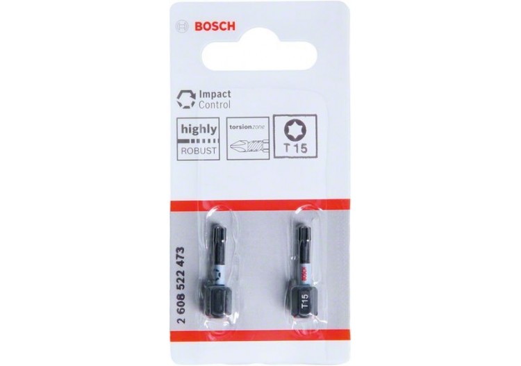 2 embouts IMPACT T15 25mm - 2608522473 - Bosch