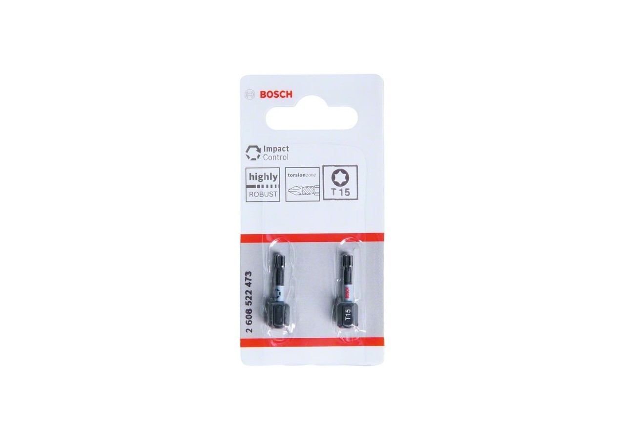 2 embouts IMPACT T15 25mm - 2608522473 - Bosch