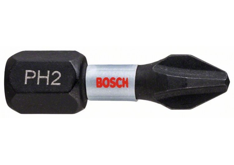 2 embouts vissage IMPACT 25mm PH2 - 2608522403 - Bosch