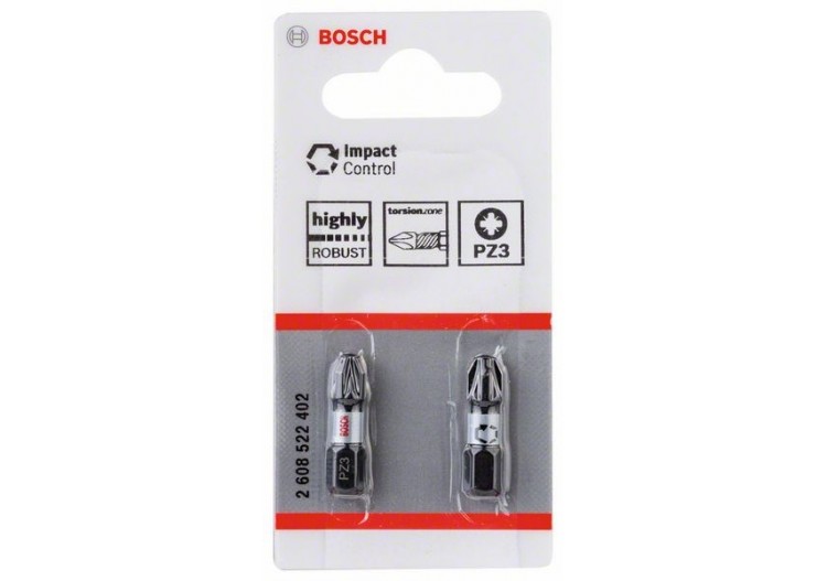 2 embouts vissage IMPACT 25mm PZ3 - 2608522402 - Bosch
