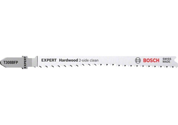 2 Lames scie sauteuse EXPERT BIM Sans éclat Bois dur 117mm T308BFP - 2608901714 - Bosch