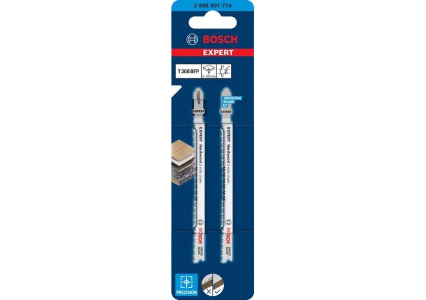 2 Lames scie sauteuse EXPERT BIM Sans éclat Bois dur 117mm T308BFP - 2608901714 - Bosch 2 Lames scie sauteuse EXPERT BIM Sans éclat Bois dur 117mm T308BFP - 2608901714 - Bosch