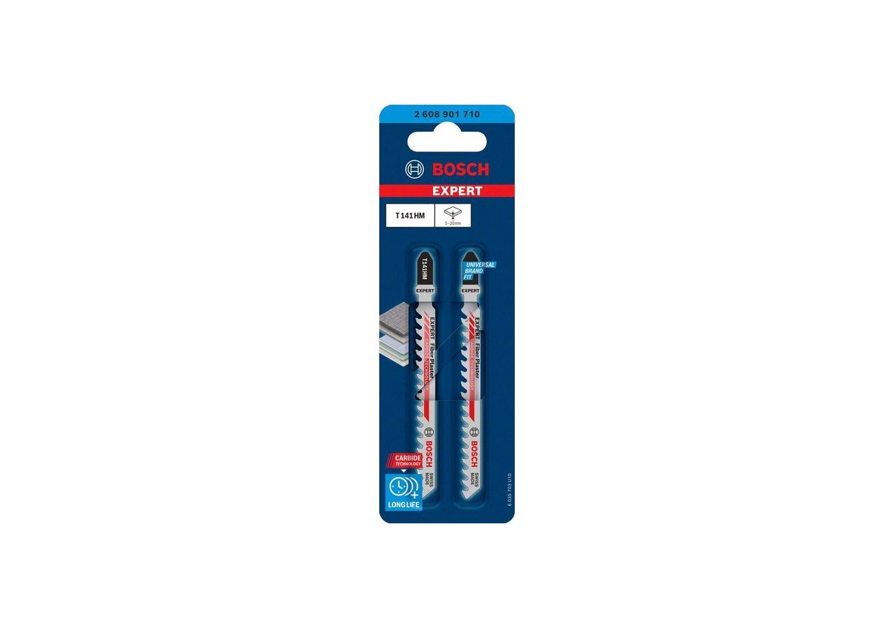 2 Lames scie sauteuse EXPERT Carbure Plâtre 100mm T141HM - 2608901710 - Bosch