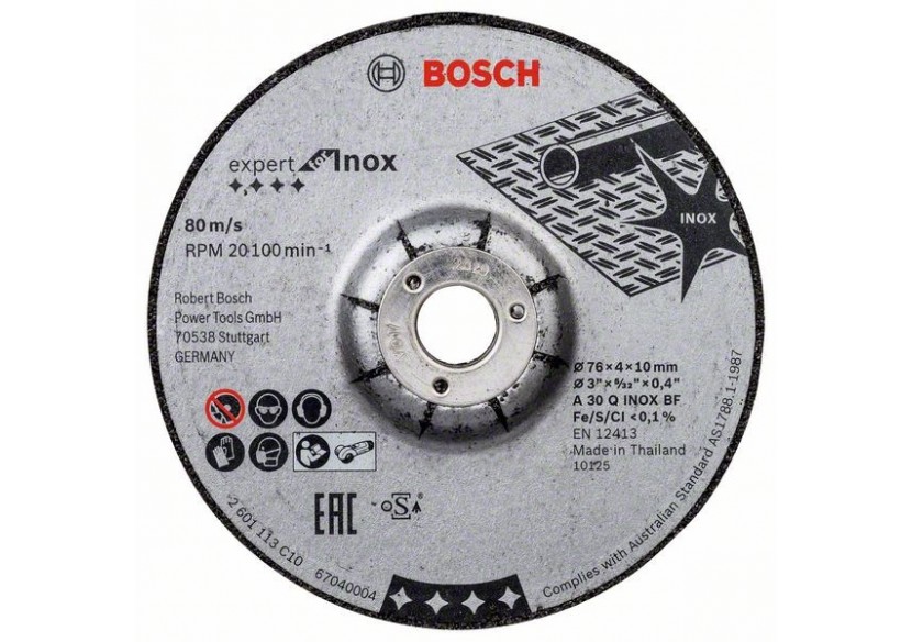 2 meules à ébarber 76 x 4 x 10 mm Expert for INOX A 30 Q INOX BF 76mm 4mm 10mm - 2608601705 - Bosch 2 meules à ébarber 76 x 4 x 10 mm Expert for INOX A 30 Q INOX BF 76mm 4mm 10mm - 2608601705 - Bosch