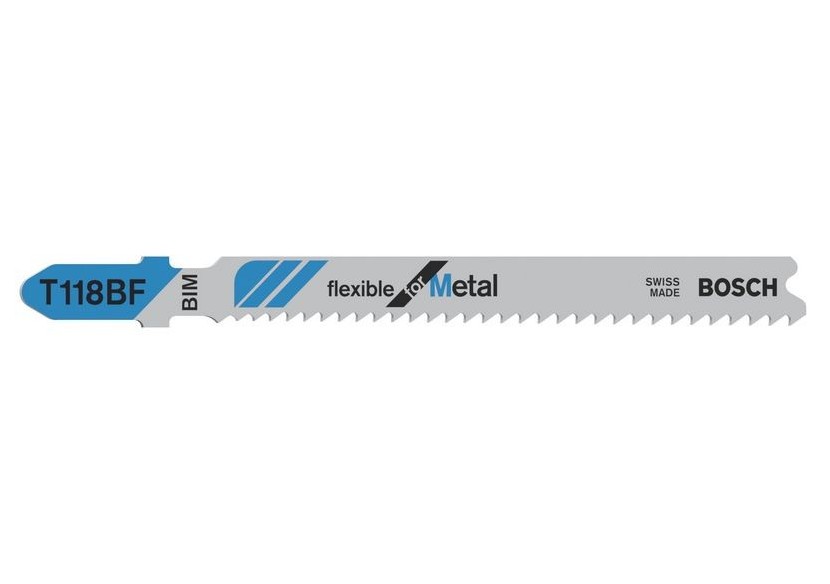 25 Lames scie sauteuse BIM Flexible Métal 92mm  Pas : 1,9-2,3mm T118BF - 2608634992 - Bosch 25 Lames scie sauteuse BIM Flexible Métal 92mm  Pas : 1,9-2,3mm T118BF - 2608634992 - Bosch