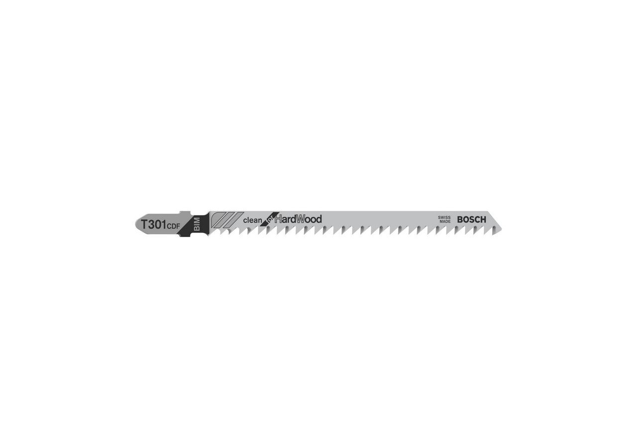3 Lames scie sauteuse BIM Clean Bois dur 117mm  Pas : 3mm T301CDF - 2608636228 - Bosch