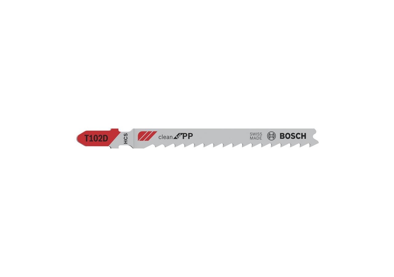 3 Lames scie sauteuse HCS Clean Polypropylène 100mm  Pas : 4mm T102D - 2608667443 - Bosch