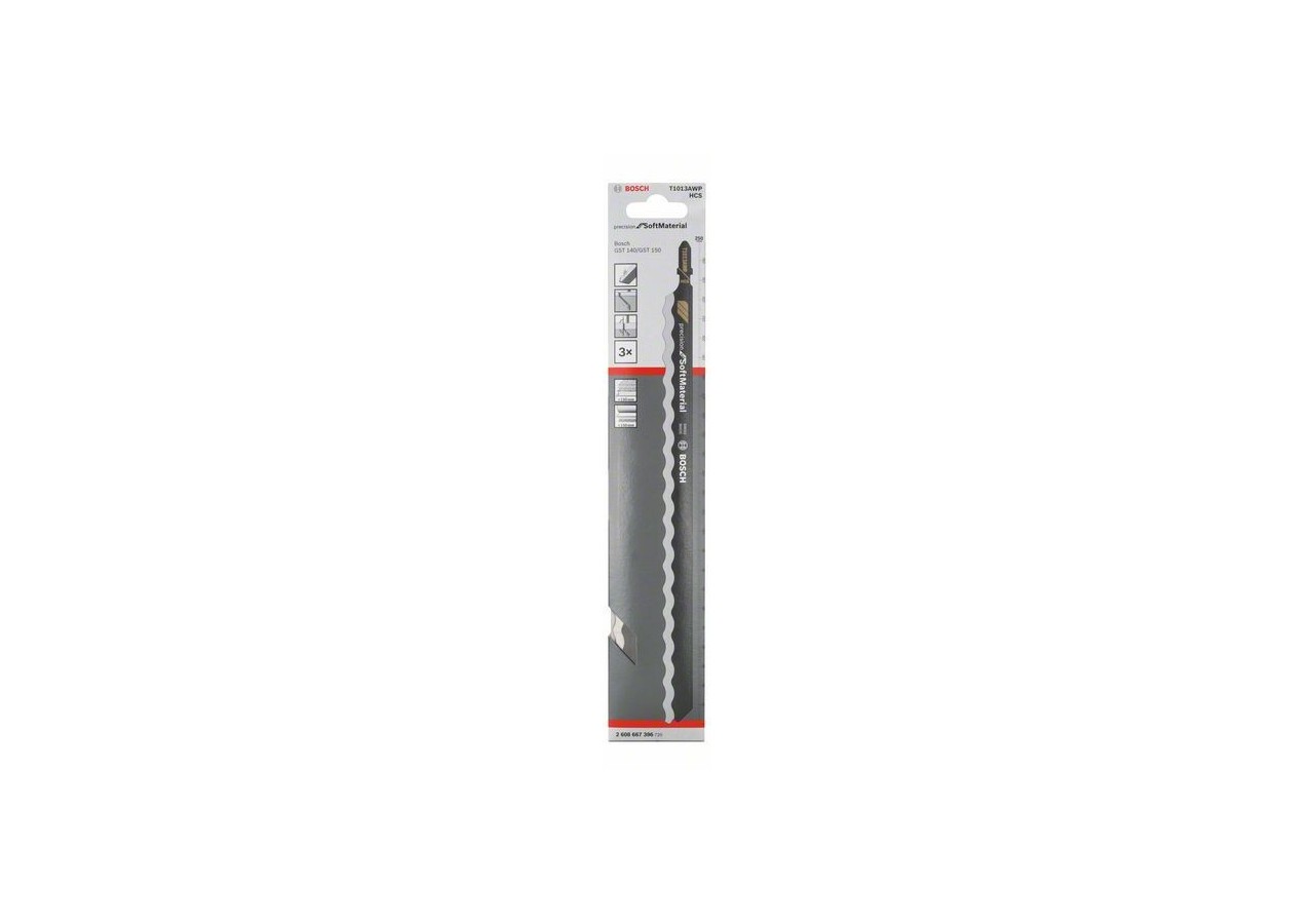 3 Lames scie sauteuse HCS Précision Isolation 250mm  Pas : 12mm T1013AWP - 2608667396 - Bosch