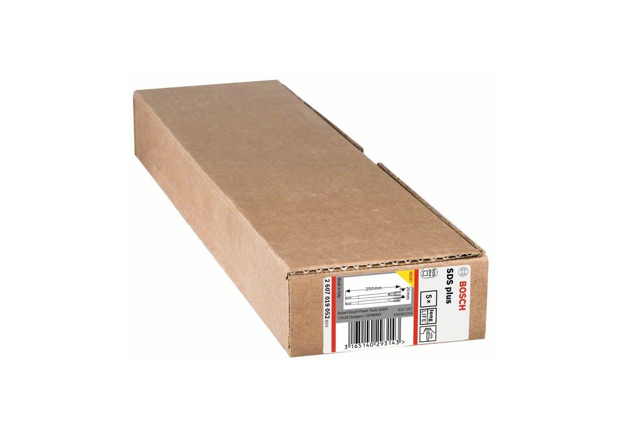 5 Burin plat sds plus auto-affûtant PRO Longueur : 250mm largeur : 20mm - 2607019052 - Bosch