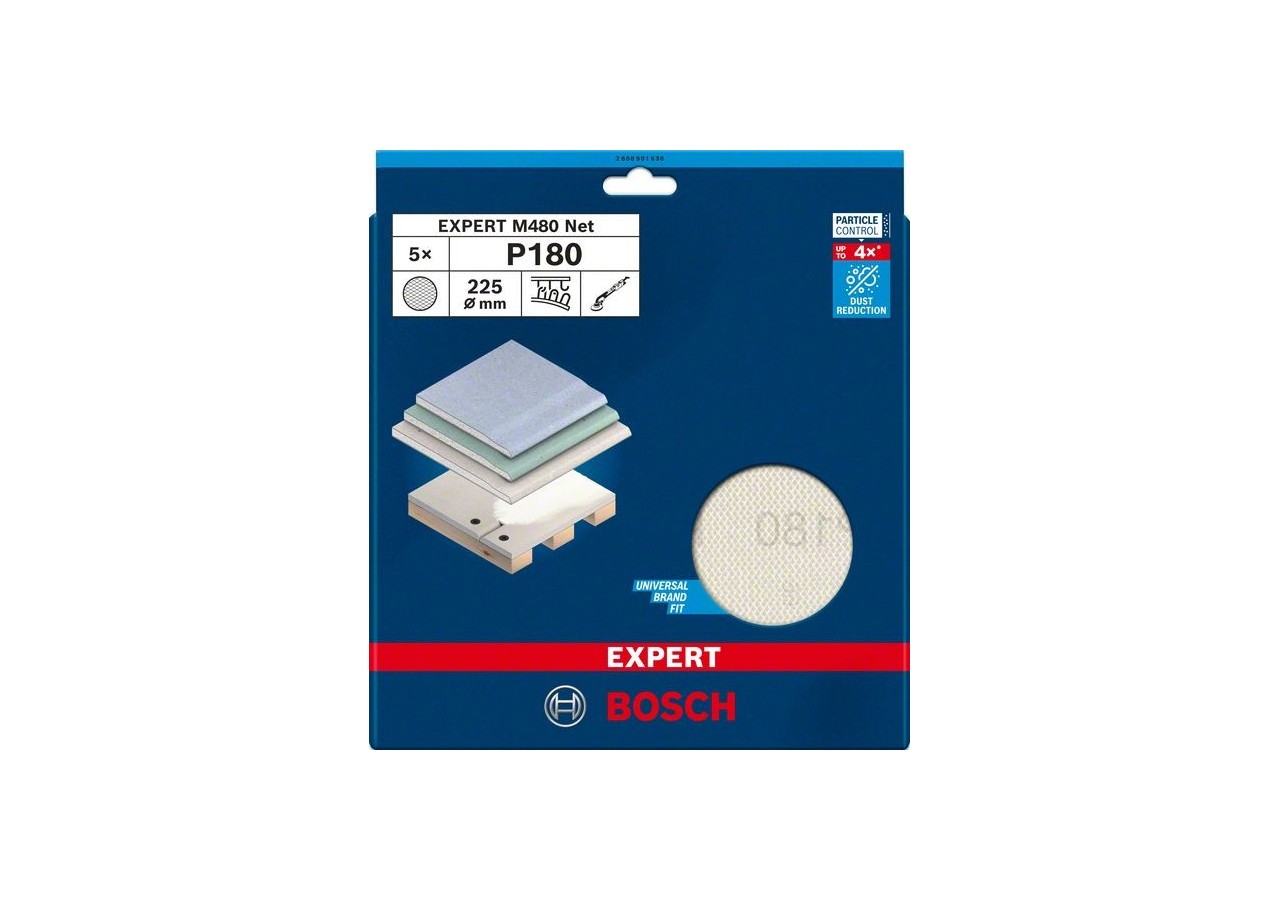 5 Disques abrasifs EXPERT M480 225mm G180 - 2608901638 - Bosch